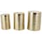 Gold Metal Metallic Ribbed Drum Accent Table Set